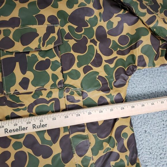 VINTAGE Wetha Guard Academy Broadway Mens XL Green Duck Camo Camouflage PVC - Picture 6 of 12